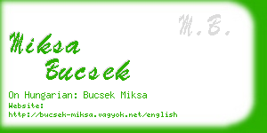miksa bucsek business card